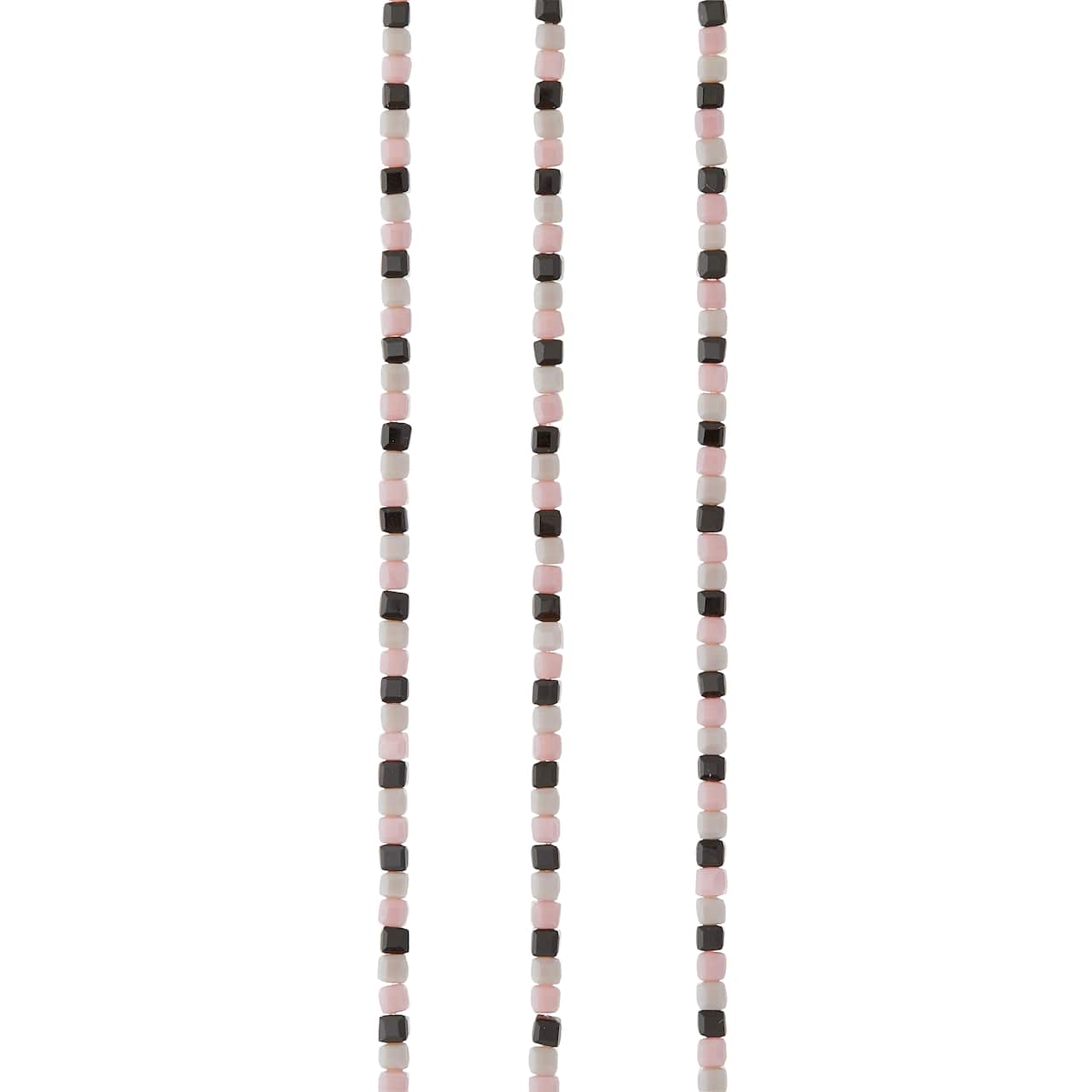 12 Pack: Multicolor Glass Cube Bead Strings, 3mm by Bead Landing™